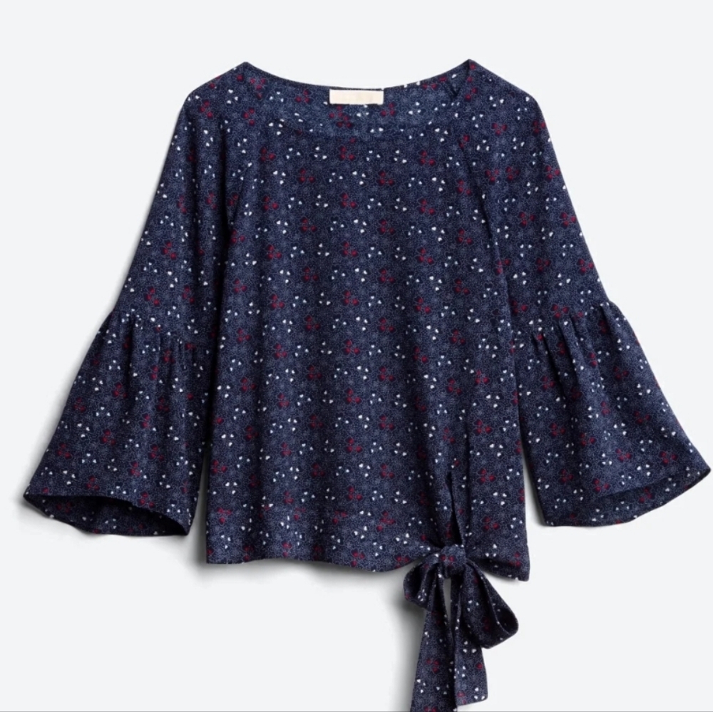 MICHAEL KORS Sweetheart Tie Blouse